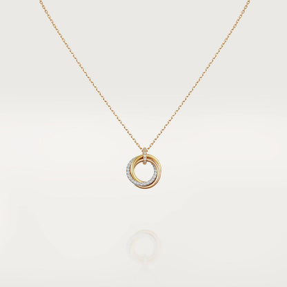 [Rosla]TRINITY NECKLACE SILVER GOLD PINK GOLD DIAMONDS