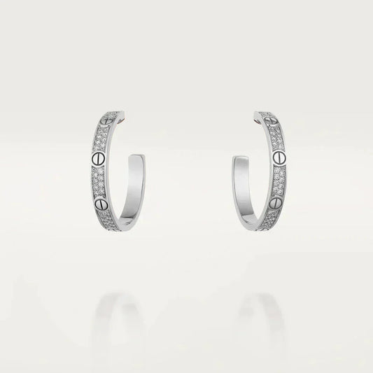 [Rosla]LOVE DIAMOND SILVER HOOP EARRINGS