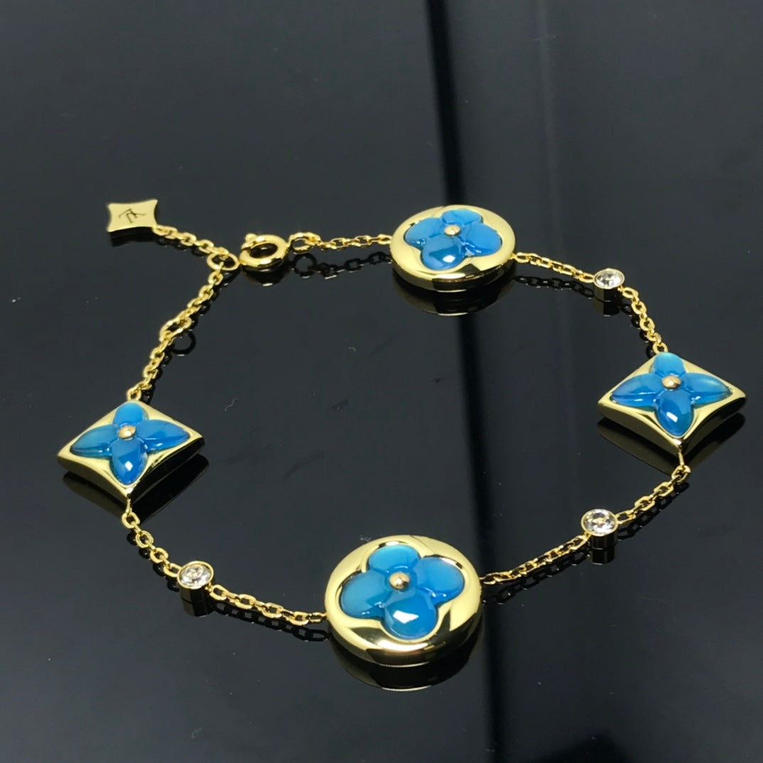 [Rosla]STAR AND SUN 4 MOTIF BLUE BRACELET