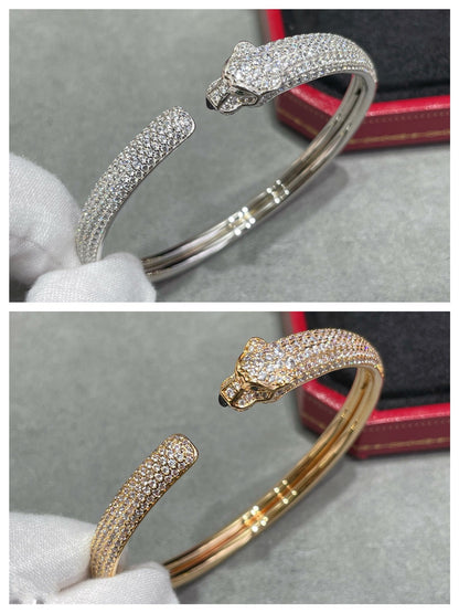[Rosla]PANTHERE FULL DIAMOND OPEN BRACELET