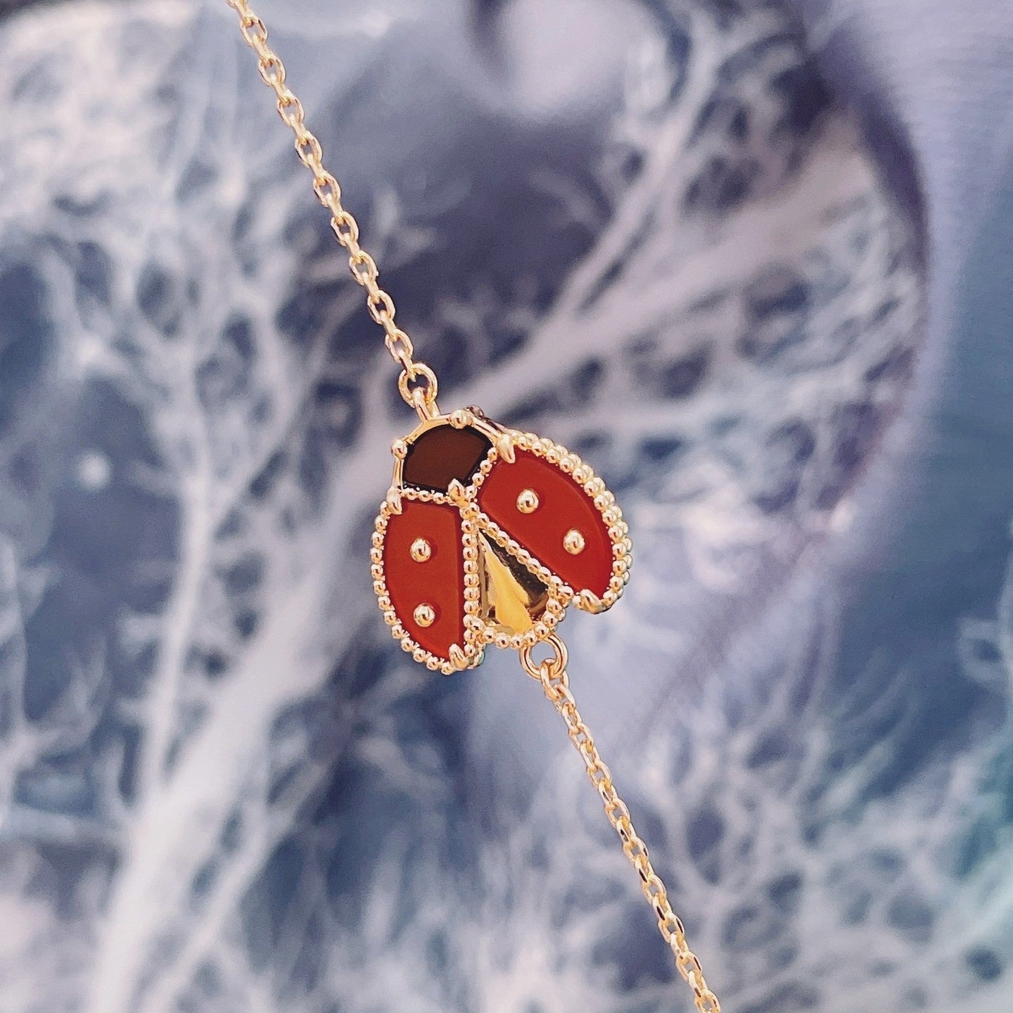 [Rosla]LUCKY SPRING 1 MOTIF PINK GOLD BRACELET