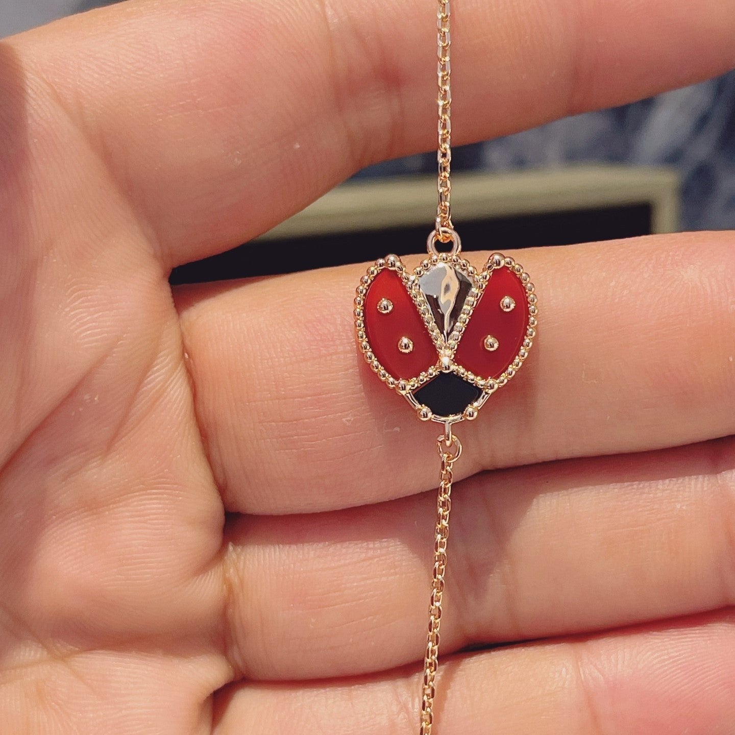 [Rosla]LUCKY SPRING 1 MOTIF PINK GOLD BRACELET