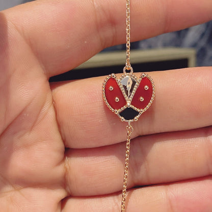 [Rosla]LUCKY SPRING 1 MOTIF PINK GOLD BRACELET