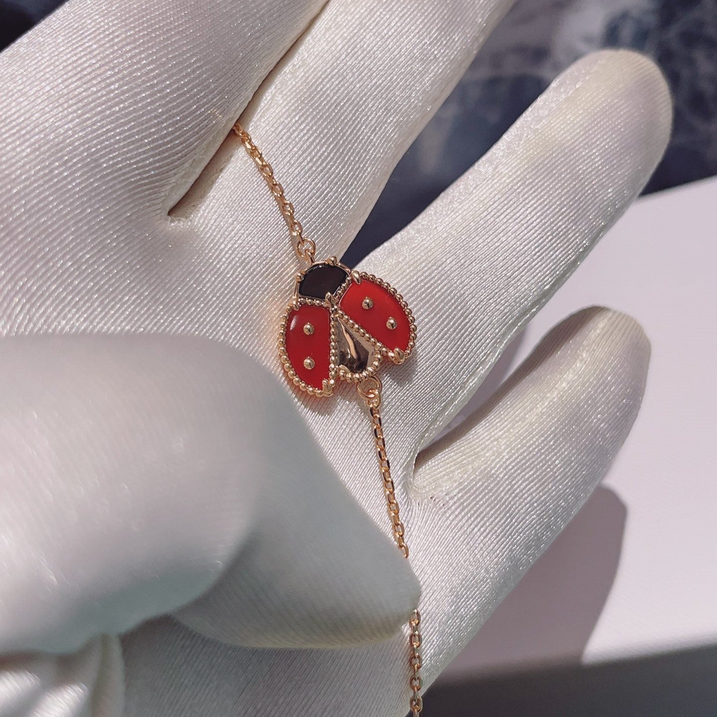 [Rosla]LUCKY SPRING 1 MOTIF PINK GOLD BRACELET