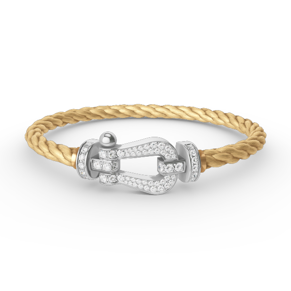[Rosla]FORCE LARGE HORSESHOE FULL DIAMOND BRACELET SILVER