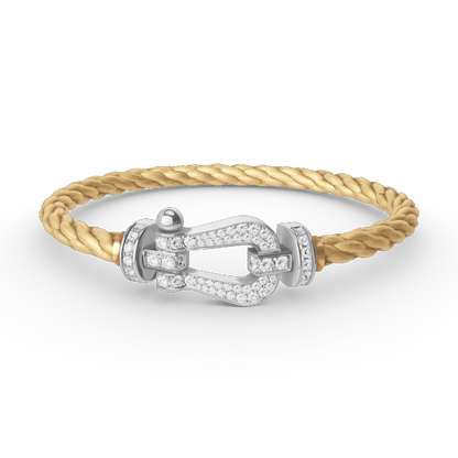 [Rosla]FORCE LARGE HORSESHOE FULL DIAMOND BRACELET SILVER