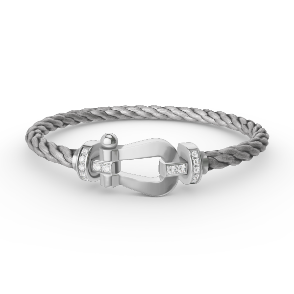 [Rosla]FORCE LARGE HORSESHOE HALF DIAMOND BRACELET SILVER