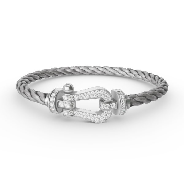 [Rosla]FORCE LARGE HORSESHOE FULL DIAMOND BRACELET SILVER