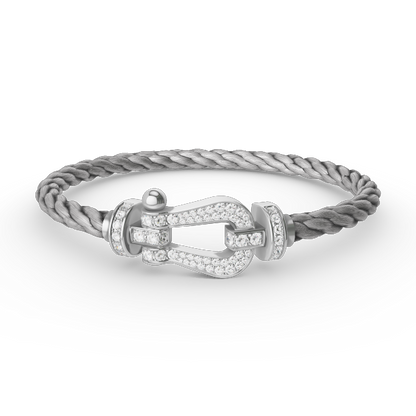 [Rosla]FORCE LARGE HORSESHOE FULL DIAMOND BRACELET SILVER