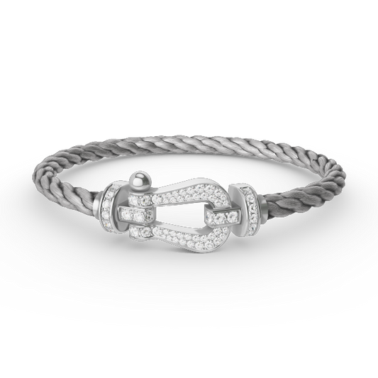 [Rosla]FORCE LARGE HORSESHOE FULL DIAMOND BRACELET SILVER