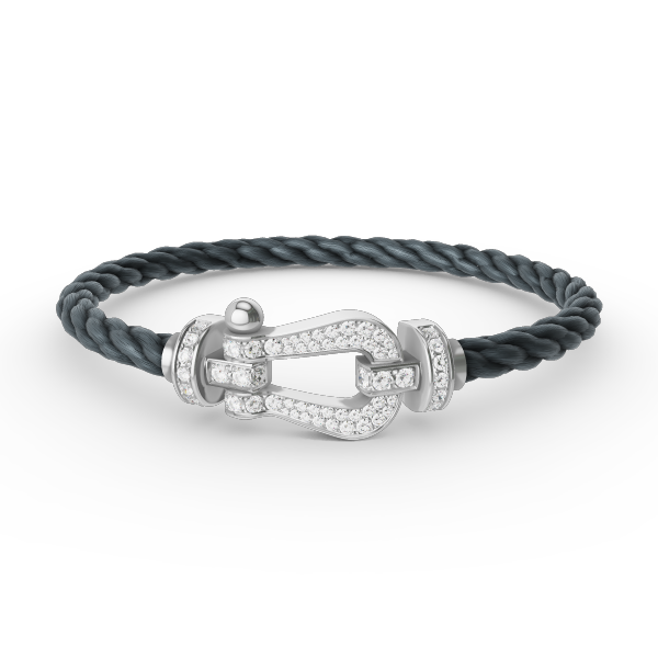 [Rosla]FORCE LARGE HORSESHOE FULL DIAMOND BRACELET SILVER