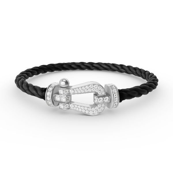 [Rosla]FORCE LARGE HORSESHOE FULL DIAMOND BRACELET SILVER