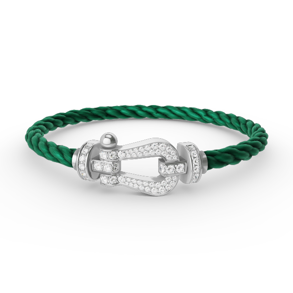 [Rosla]FORCE LARGE HORSESHOE FULL DIAMOND BRACELET SILVER