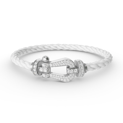 [Rosla]FORCE LARGE HORSESHOE FULL DIAMOND BRACELET SILVER
